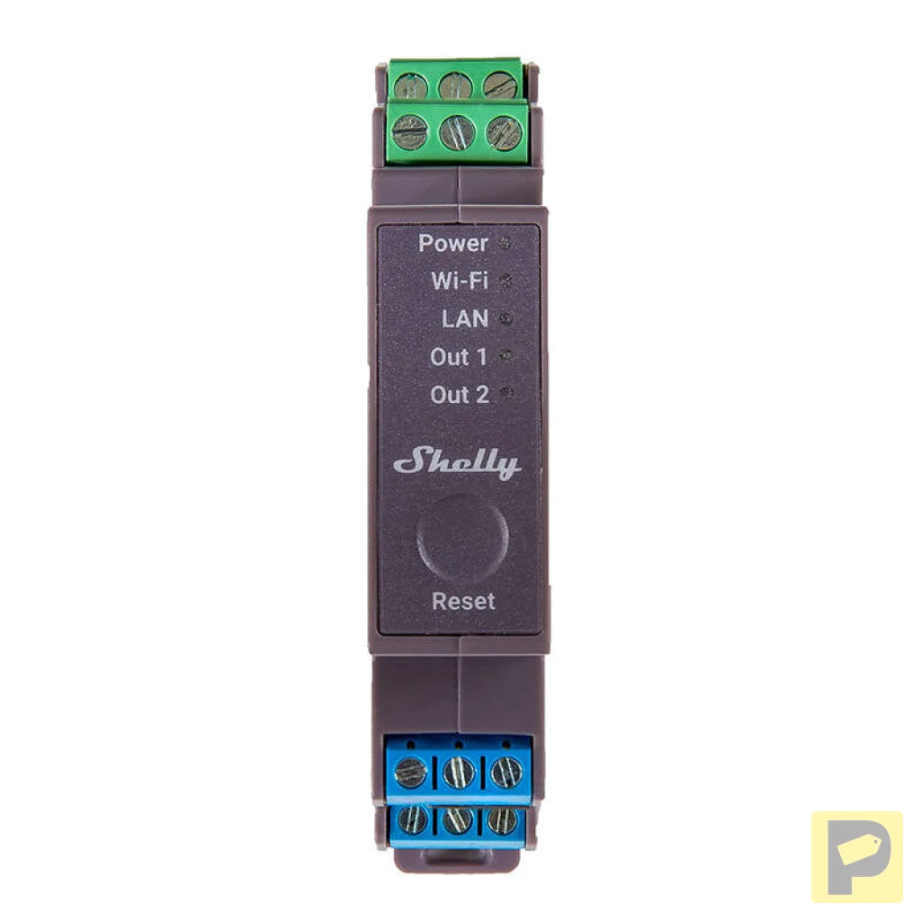 Shelly Pro 2 DIN Rail 2-channel Relay, WiFi/LAN