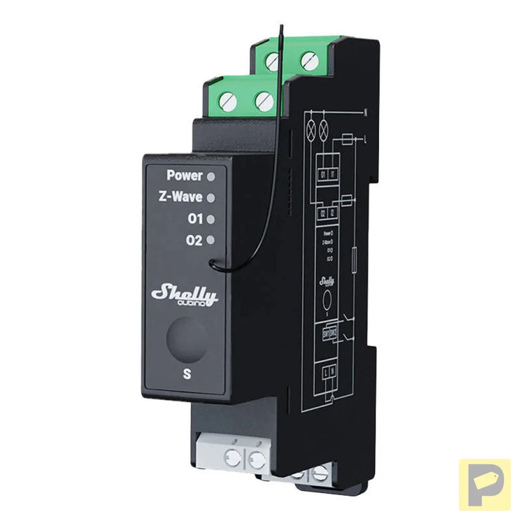 Shelly Qubino Pro 2PM DIN rail Relay, 2-channel, Z-Wave (Power measurement)