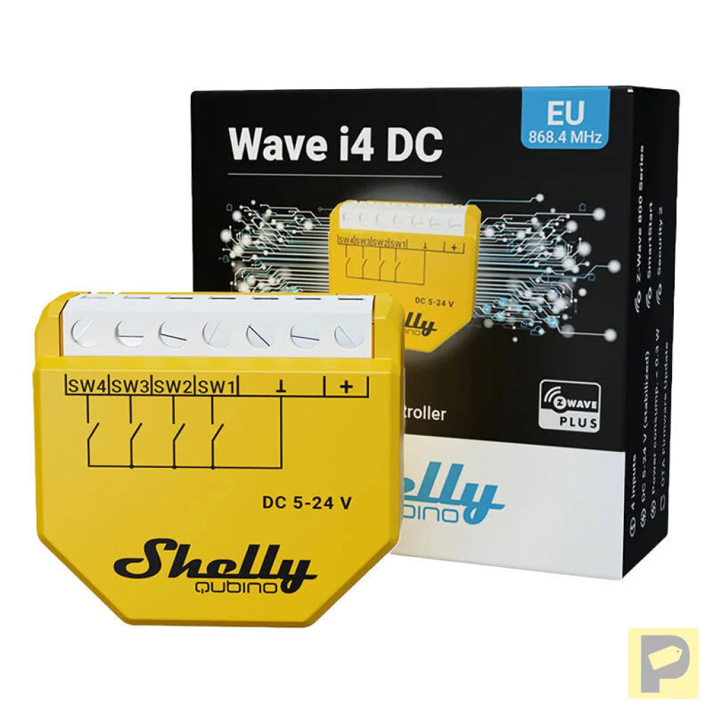 Shelly Qubino Wave i4 DC Scene Controller, Z-Wave (DC 5-24V)