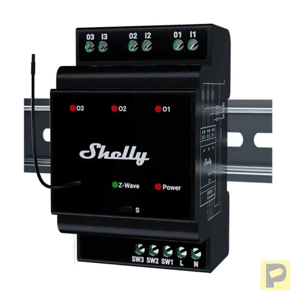 Shelly Qubino Wave Pro 3 Z-Wave 3 channel DIN rail relay