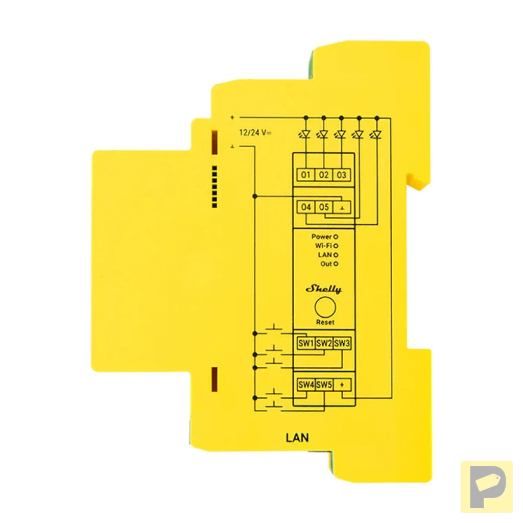 Shelly RGBWW Pro WiFi 5-Channel DIN Rail Lighting Controller