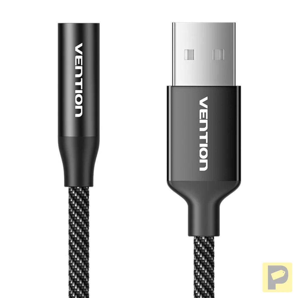 Single-port USB external sound card Vention Gome 1m (black)