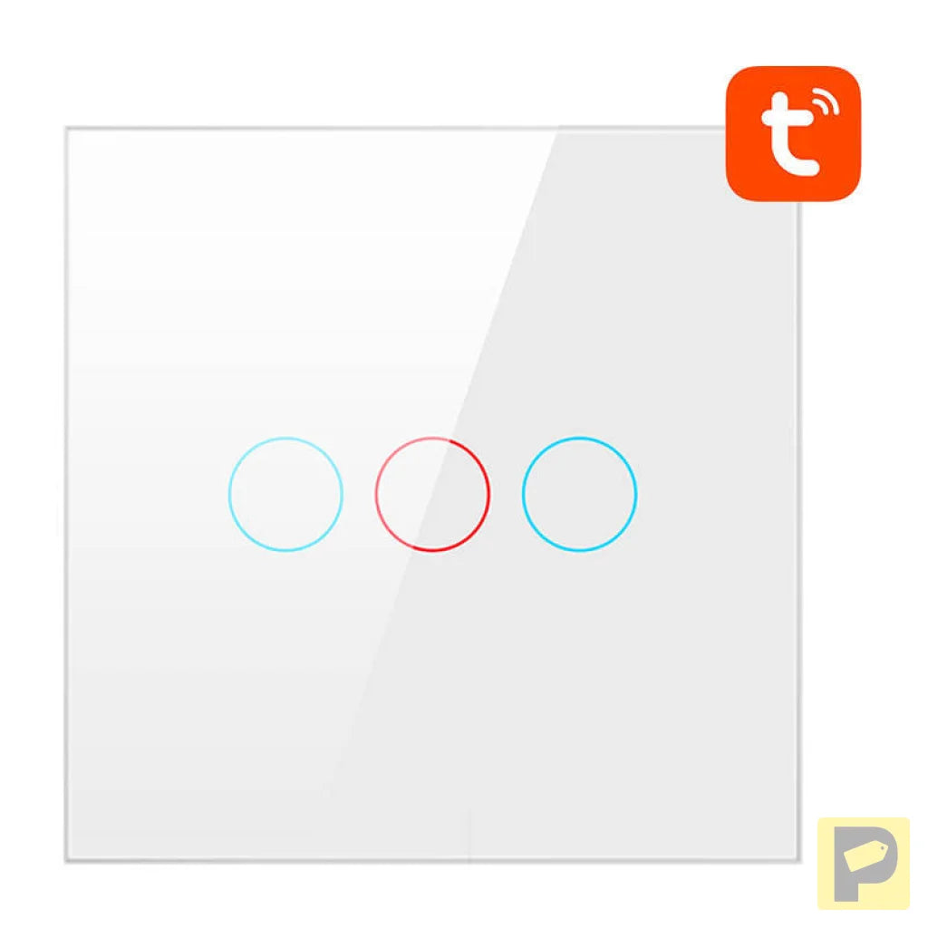 Smart Light Switch WiFi Avatto TS02-EU-W3 3 Way TUYA (white)