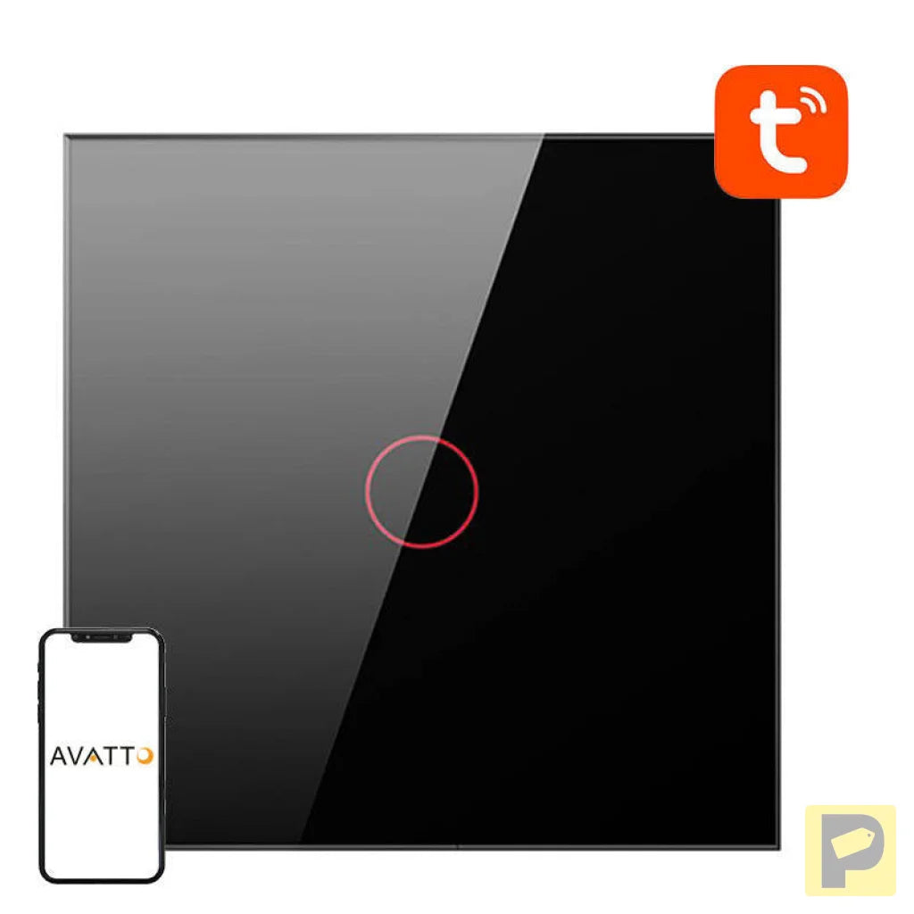 Smart Light Switch ZigBee Avatto LZTS02-EU-B1 1 Way No Neutral TUYA (black)