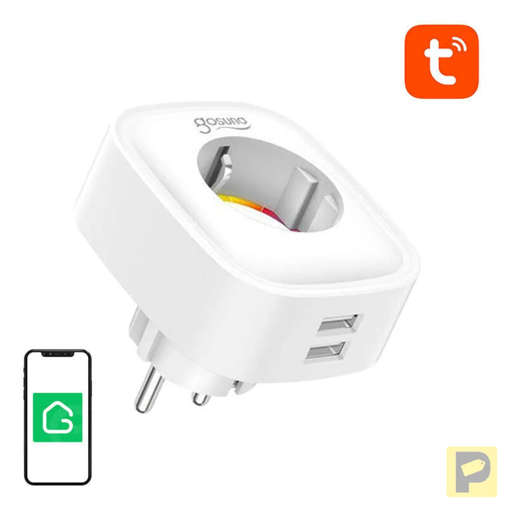 Smart plug WiFi Gosund SP112 2xUSB, 16A, Tuya