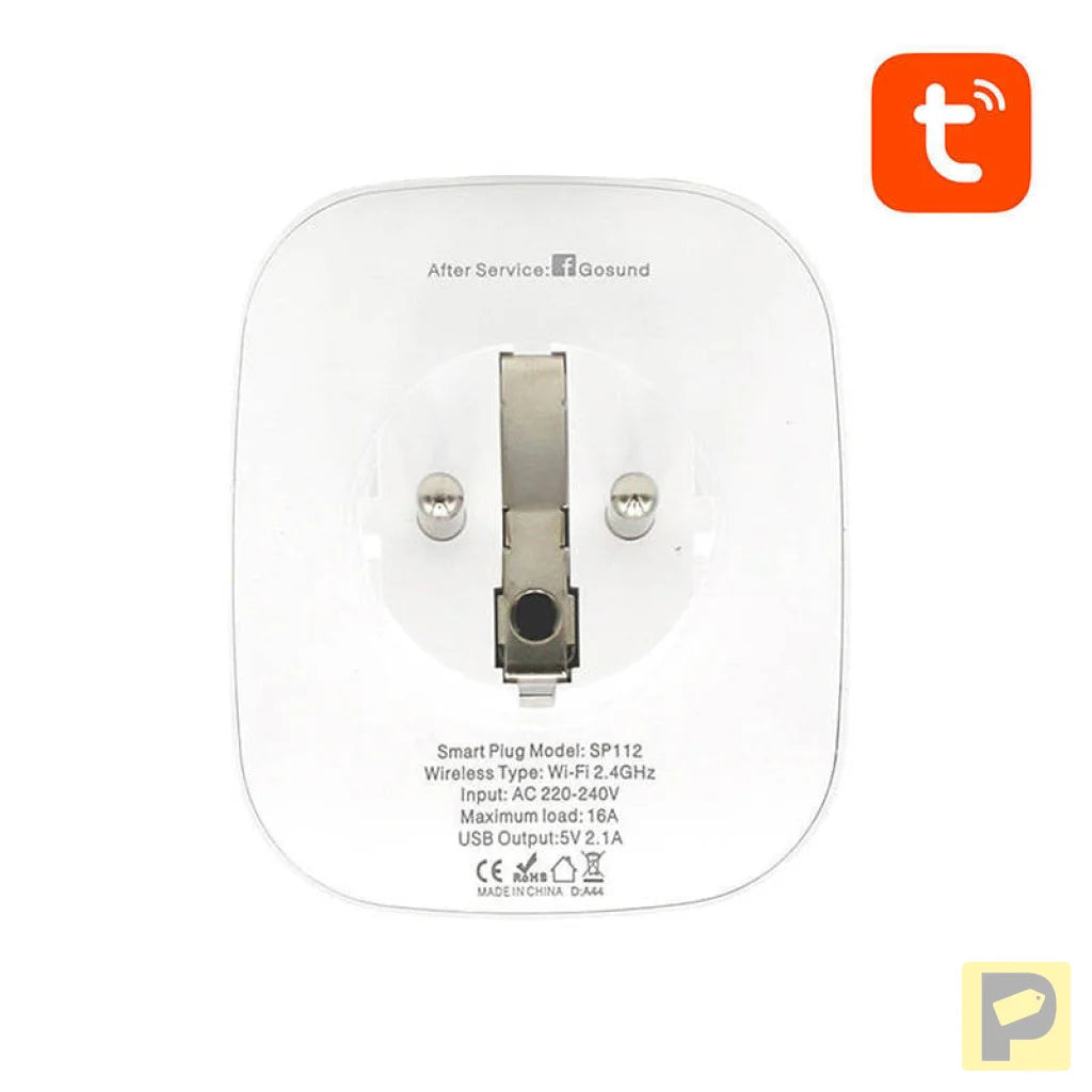 Smart plug WiFi Gosund SP112 2xUSB, 16A, Tuya