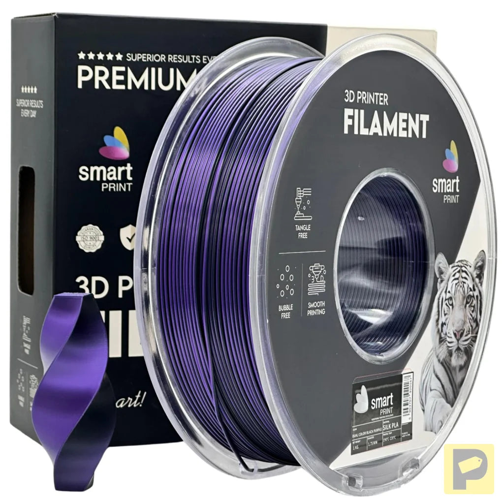 Smart Print Silk PLA offers a glossy, silk-like finish for eye-catching results. Special inhibitors enhance durability and color depth. Ideal for decorative models, art pieces, and display prints.