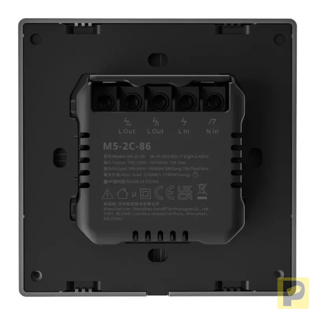 Smart Scene Wall Switch WiFi Sonoff M5 2C (2-channel)
