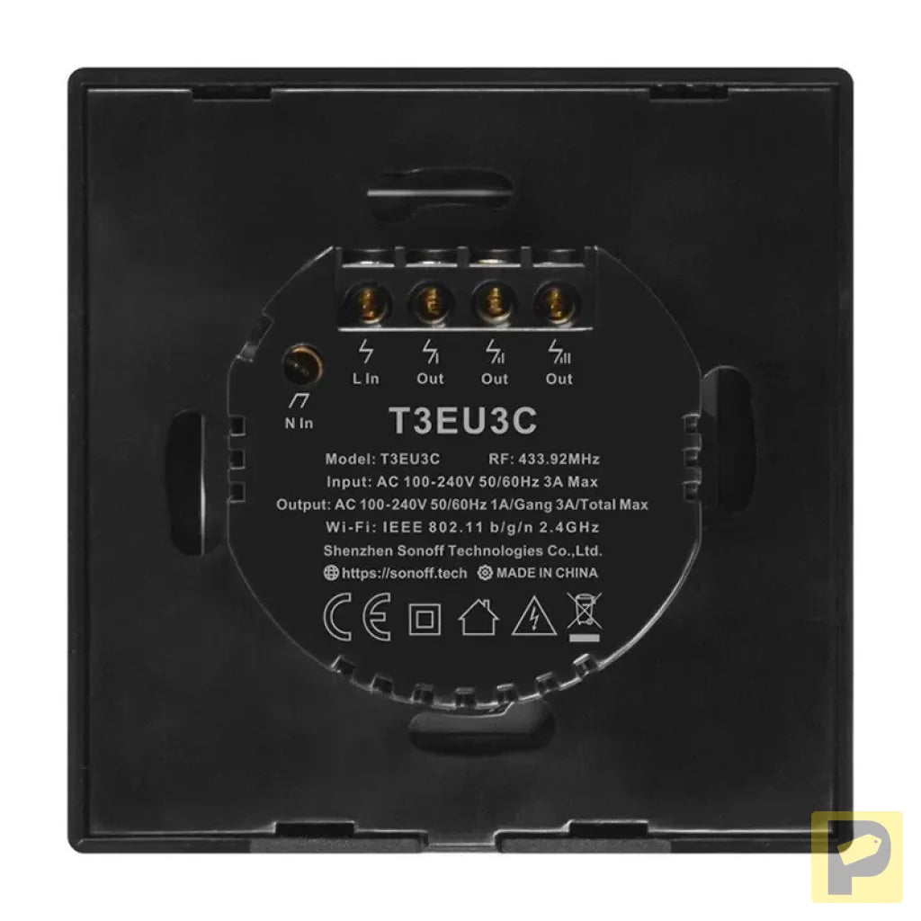 Smart Switch WiFi + RF 433 Sonoff T3 EU TX (3-channels)