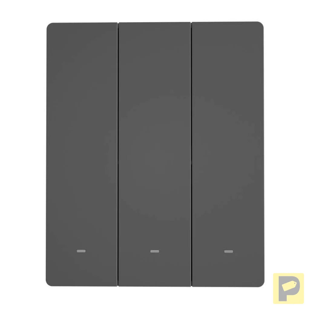 Smart WiFi wall switch SONOFF M5-3C-80 (3-channel, for frame, graphite)