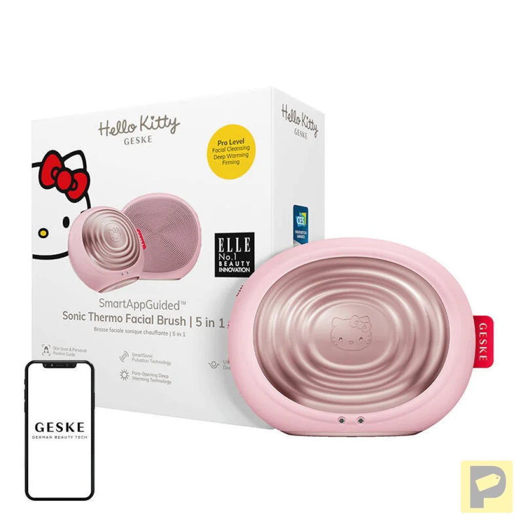 Sonic Thermo Facial Brush 5in1 Geske with APP (hello kitty pink)