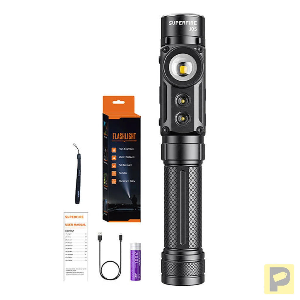 Superfire J05 flashlight, 380+450 lm, 4 modes