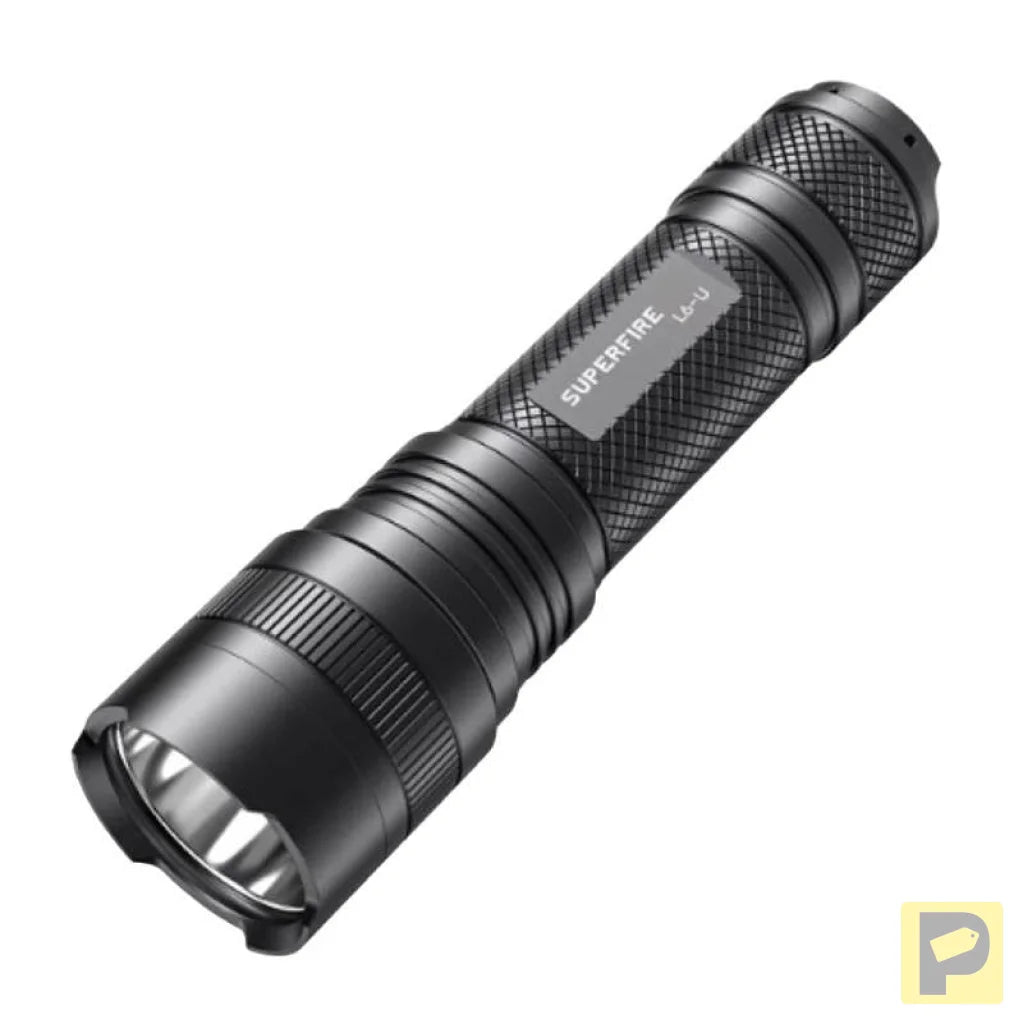 Superfire L6-U flashlight - 1480 lm, 330 m, 5 modes, 20W, USB-C