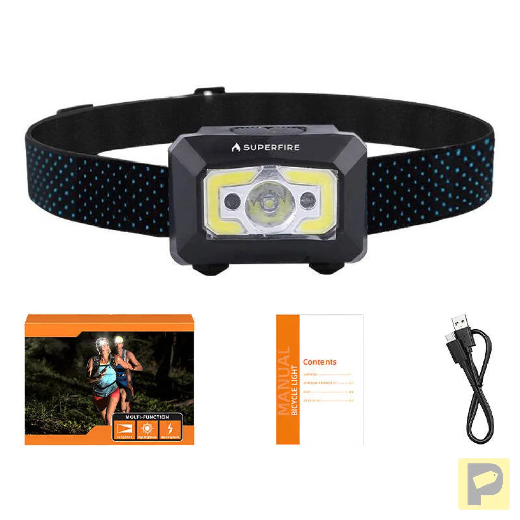 Superfire X30 headlamp, 340 lm, USB, 5 modes, 130 m