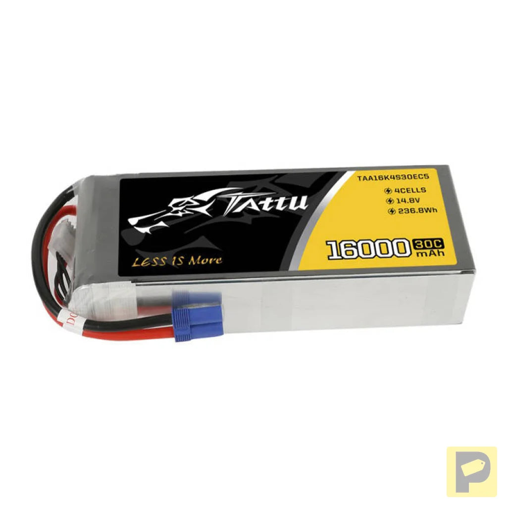 Tattu 16000mAh 14.8V 30C 4S1P Lipo Battery Pack with EC5