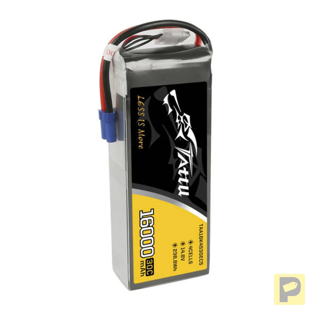 Tattu 16000mAh 14.8V 30C 4S1P Lipo Battery Pack with EC5