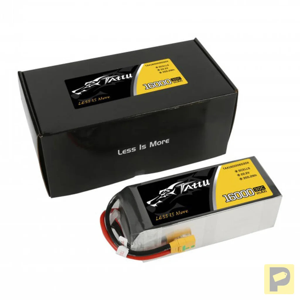 Tattu 16000mAh 22.2V 30C 6S1P LiPo Battery Pack with XT90 Anti-spark Plug