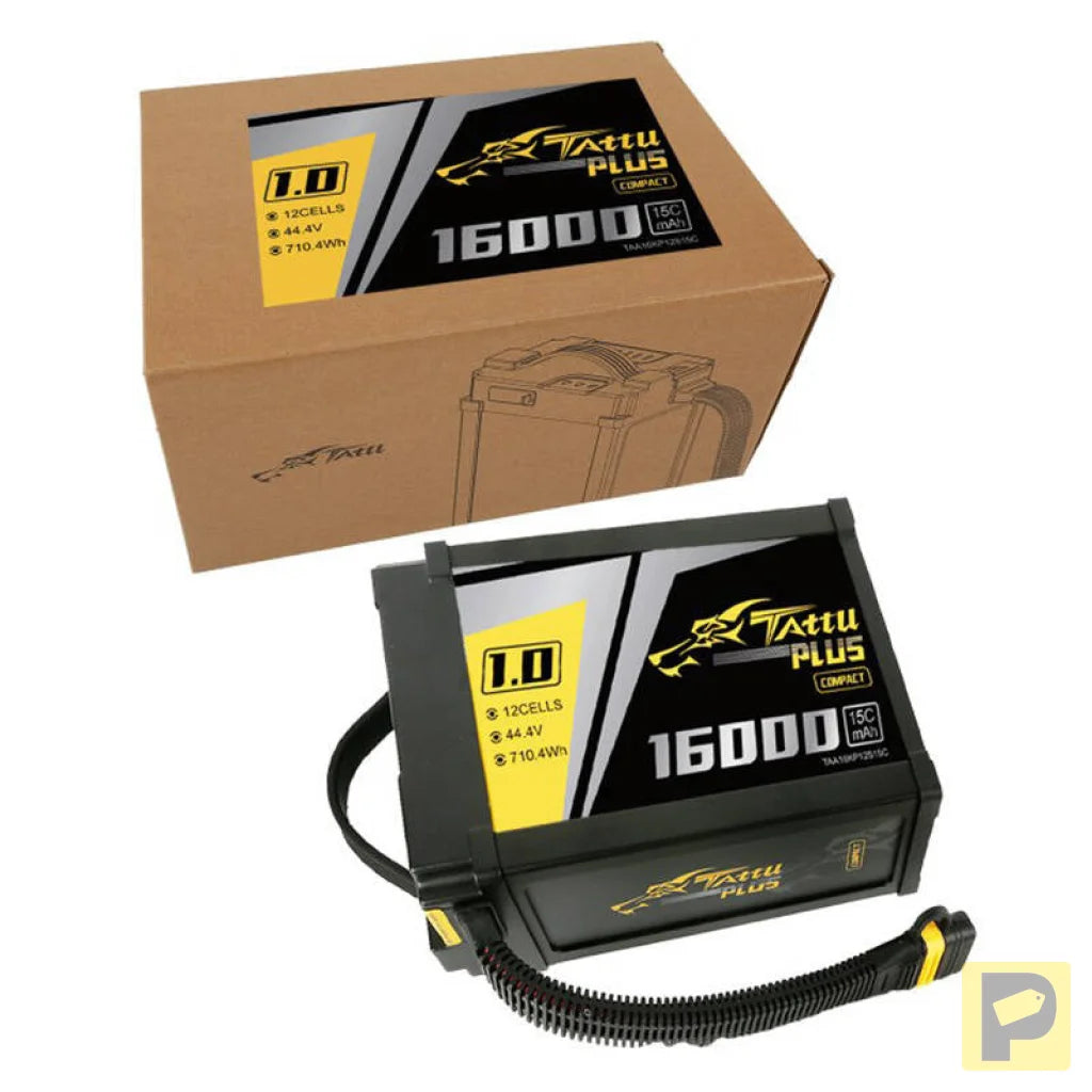 Tattu Plus 1.0 Compact version 16000mAh 12S 15C 44.4V Lipo battery pack with AS150U Plug