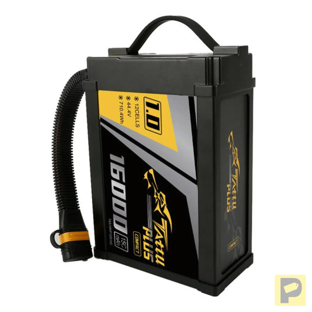 Tattu Plus 1.0 Compact version 16000mAh 12S 15C 44.4V Lipo battery pack with AS150U Plug
