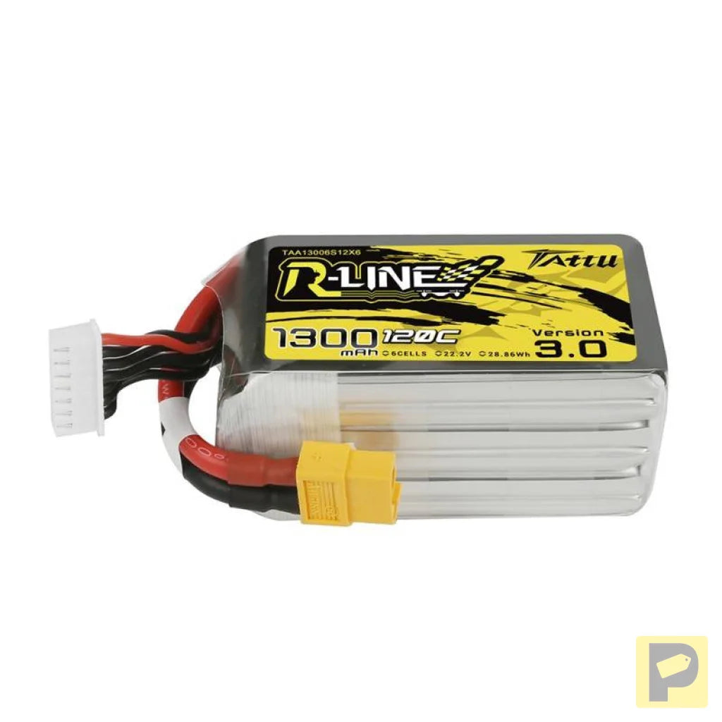 Tattu R-Line Version 3.0 1300mAh 22.2V 120C 6S1P XT60 battery