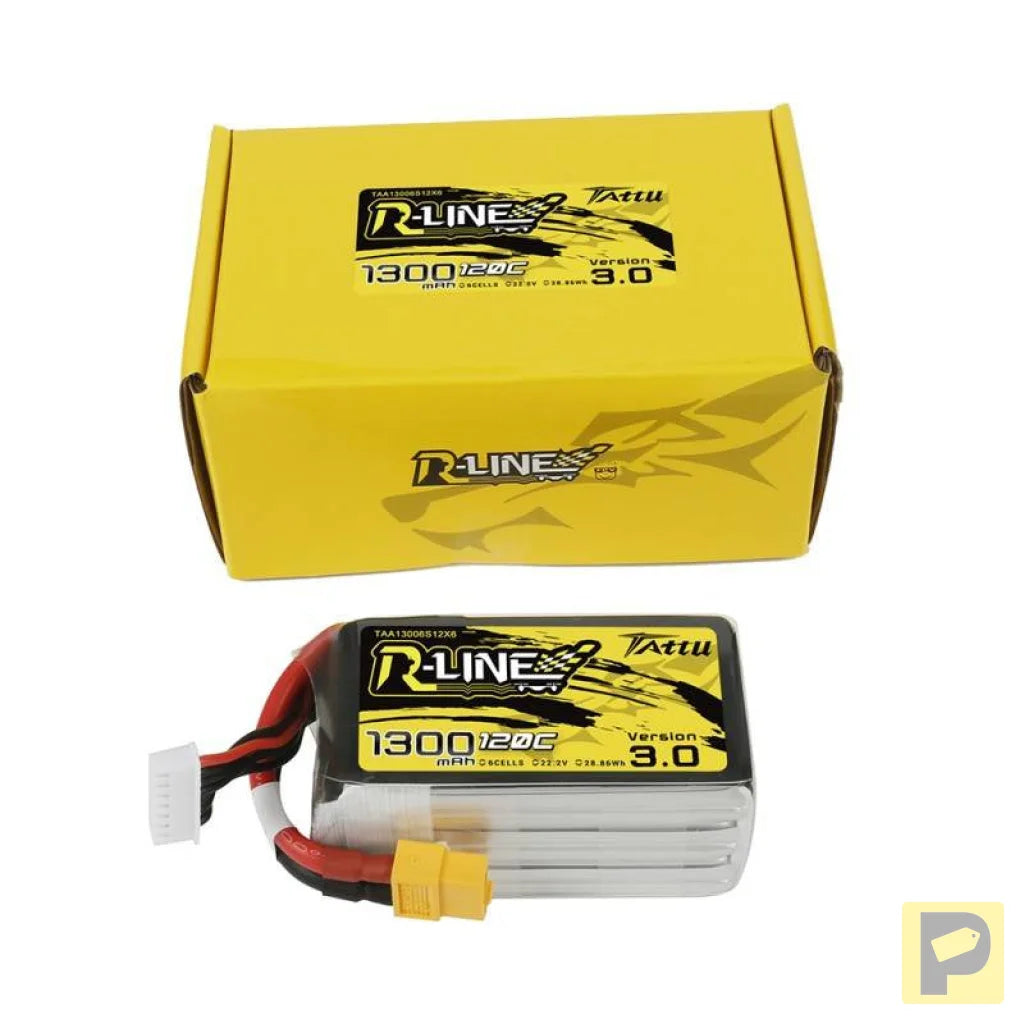 Tattu R-Line Version 3.0 1300mAh 22.2V 120C 6S1P XT60 battery
