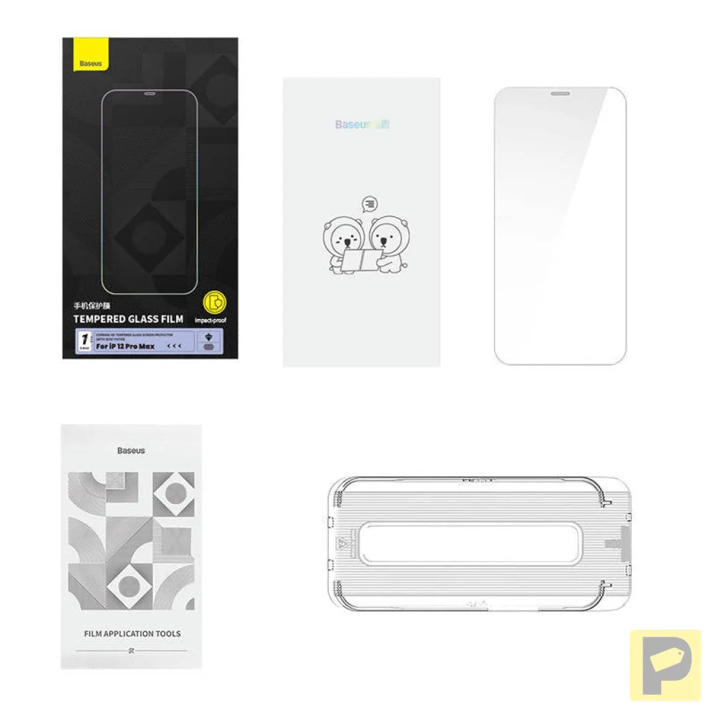 Tempered Glass Baseus 0.4mm Iphone 12 Pro MAX + cleaning kit