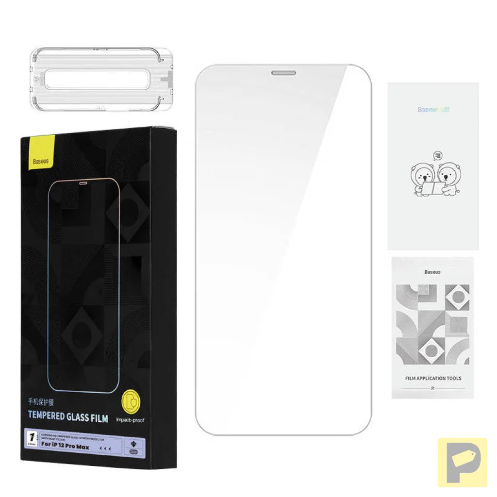 Tempered Glass Baseus 0.4mm Iphone 12 Pro MAX + cleaning kit