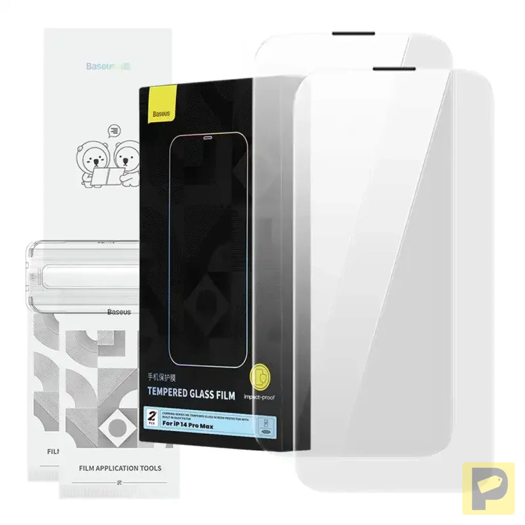 Tempered Glass Baseus Corning for iPhone 14 Pro with built-in dust filter