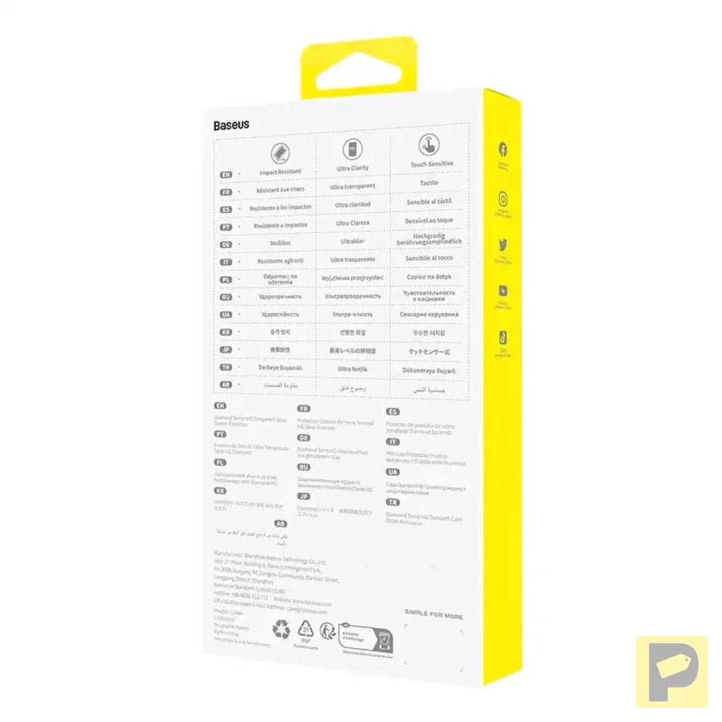 Tempered Glass screen protector Baseus OS Diamond Series HD for Iphone 13 Pro Max/14 Plus(Clear)