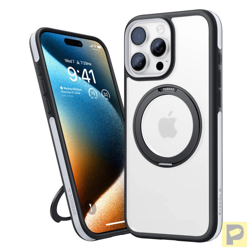 Torras Ostand R Fusion Case for iPhone 16 Pro Max (Black)