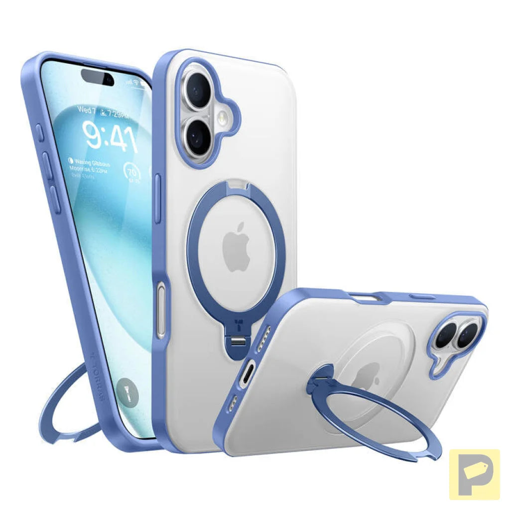 Torras Ostand Spin Case for iPhone 16 (Blue)