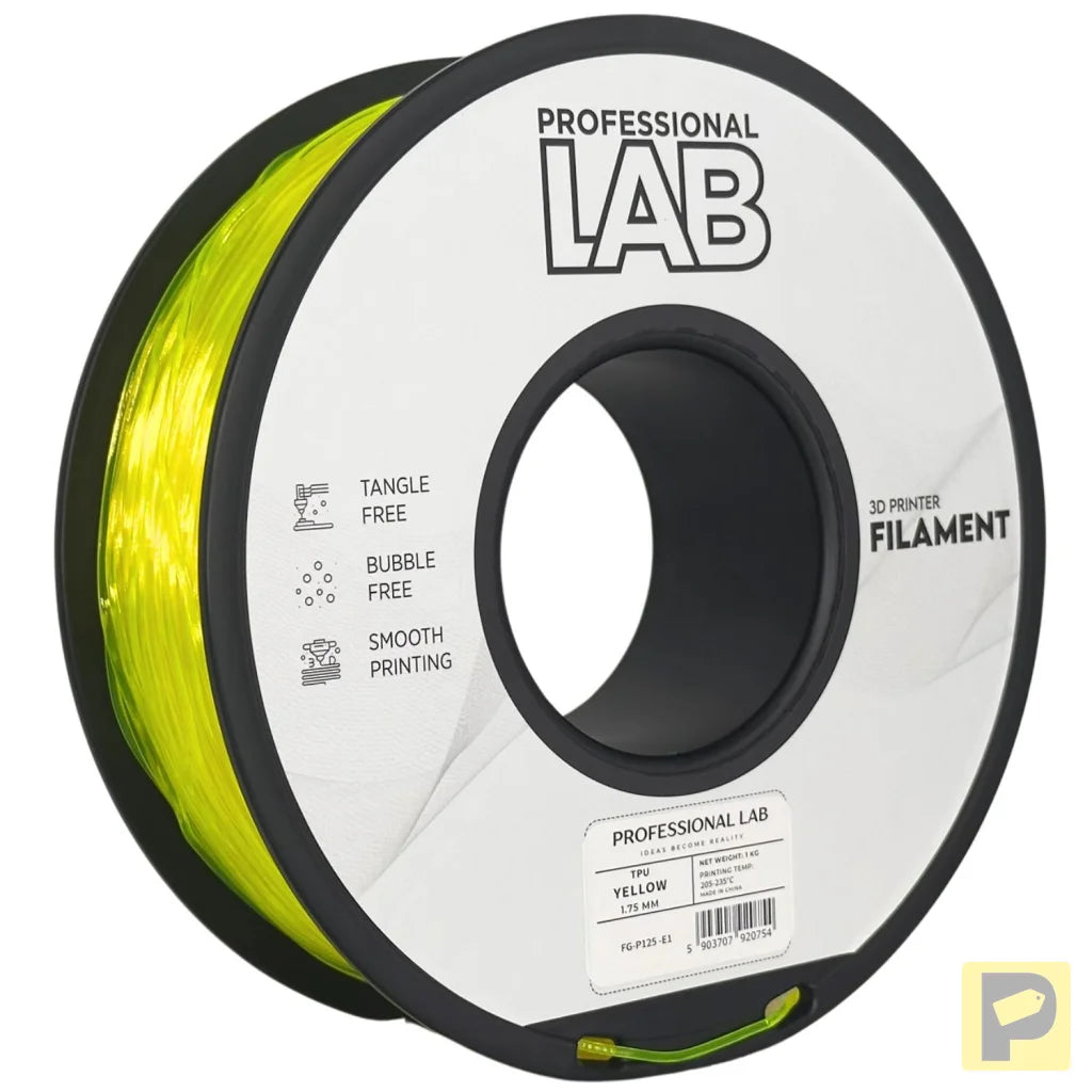 TPU is a flexible and wear-resistant filament, suitable for printing rubber-like parts such as seals, gaskets, cases, or flexible mounts. Requires low print speed and proper filament guidance.