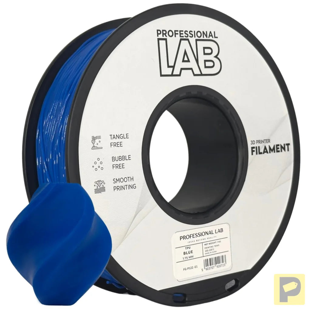 TPU is a flexible and wear-resistant filament, suitable for printing rubber-like parts such as seals, gaskets, cases, or flexible mounts. Requires low print speed and proper filament guidance.