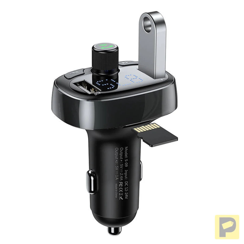 Transmitter FM Baseus T-typed S-09 Bluetooth (black)