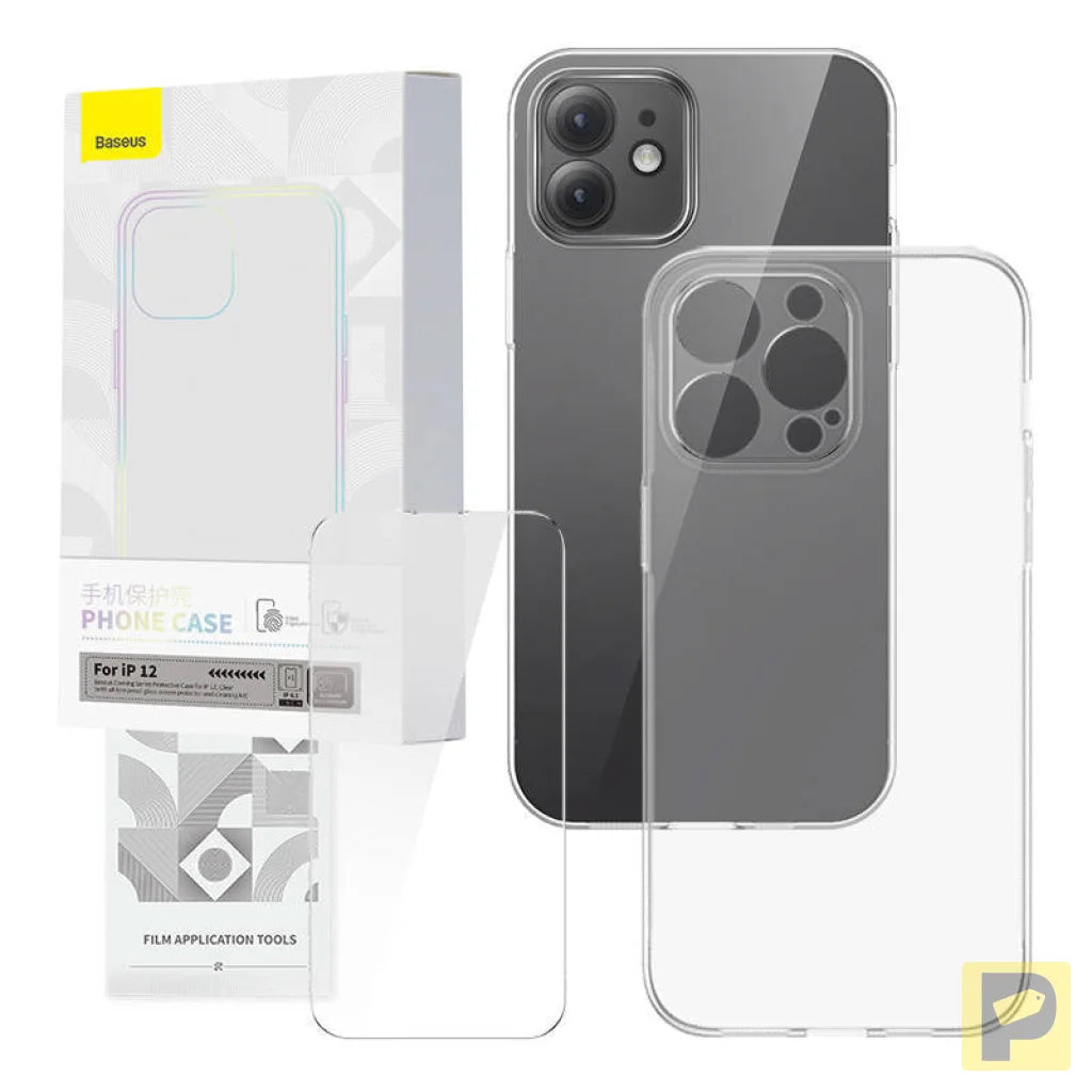 Transparent Case and Tempered Glass set Baseus Corning for iPhone 12