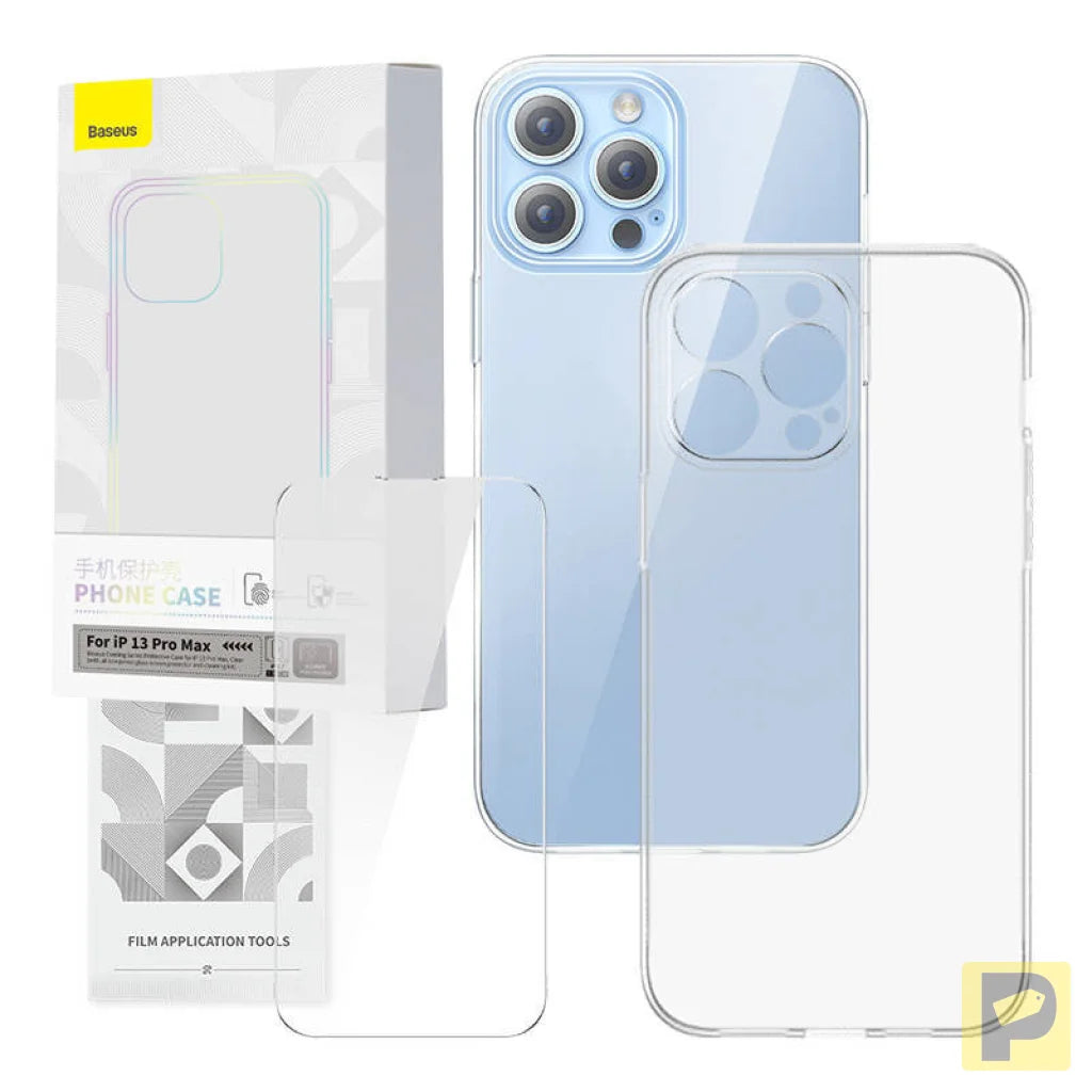 Transparent Case and Tempered Glass set Baseus Corning for iPhone 13 Pro Max