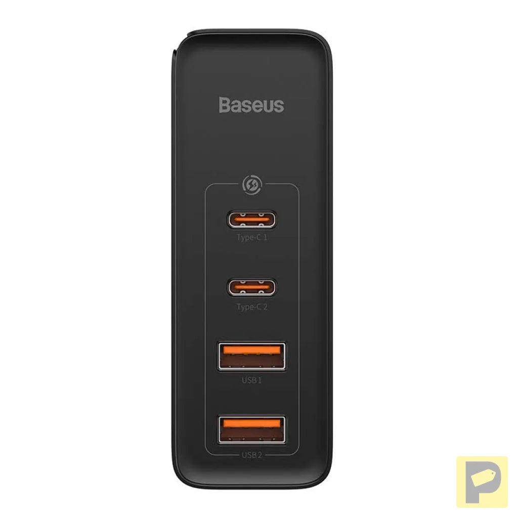 Travel Charger Baseus GaN2 Pro Quick 2x USB + 2x USB-C, 100W, EU (Black)