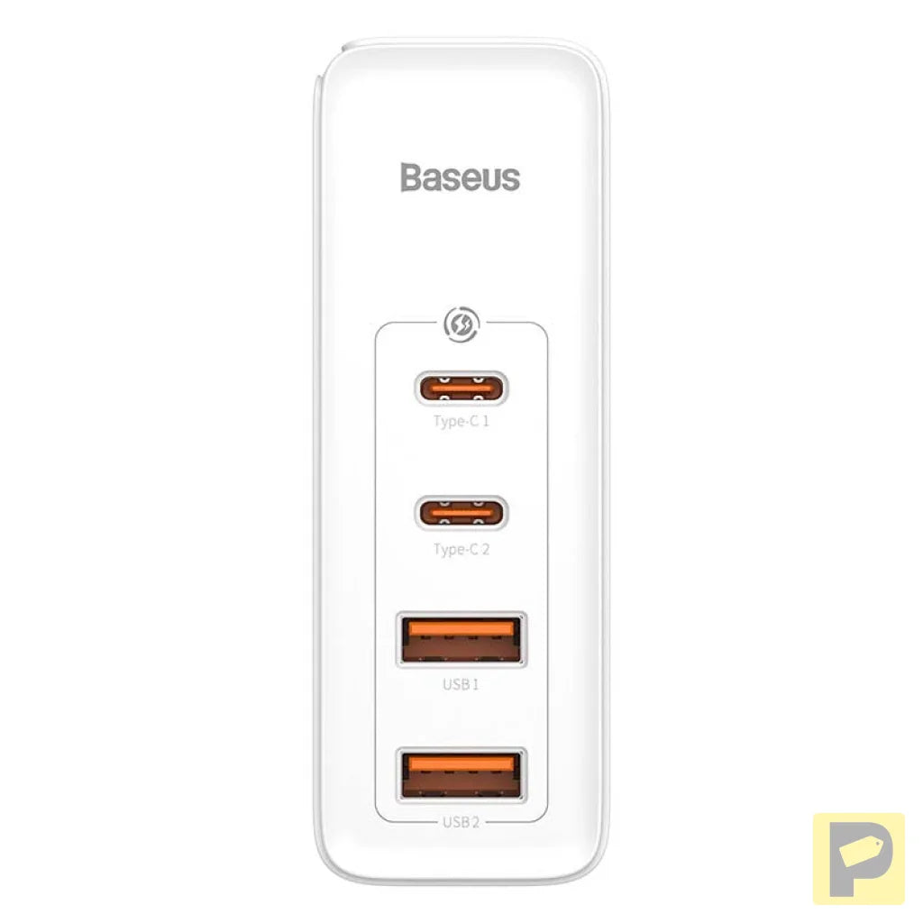 Travel Charger Baseus GaN2 Pro Quick 2x USB + 2x USB-C, 100W, EU (white)