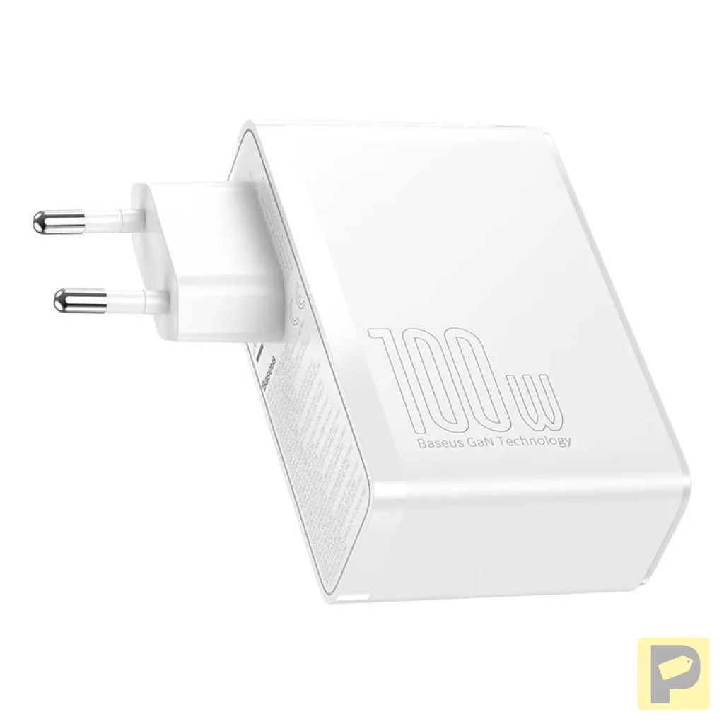 Travel Charger Baseus GaN2 Pro Quick 2x USB + 2x USB-C, 100W, EU (white)