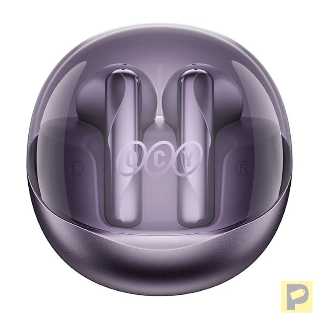 TWS QCY AilyBuds Clear T32 Headphones (purple)