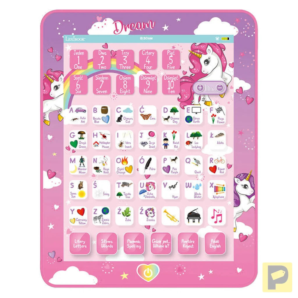 Unicorn bilingual talking educational tablet
