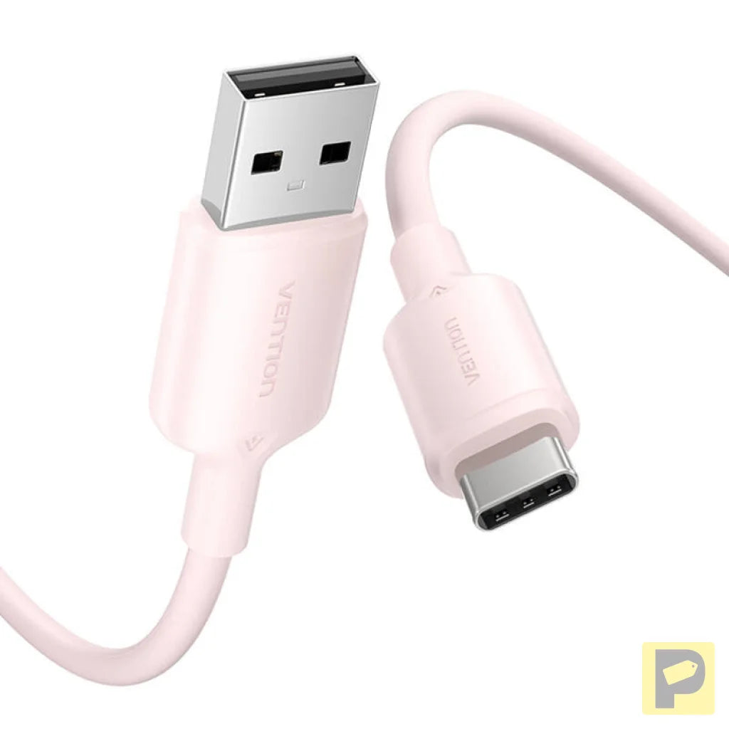 USB 2.0 A to USB-C 3A cable Vention CTQPF 1M (pink)