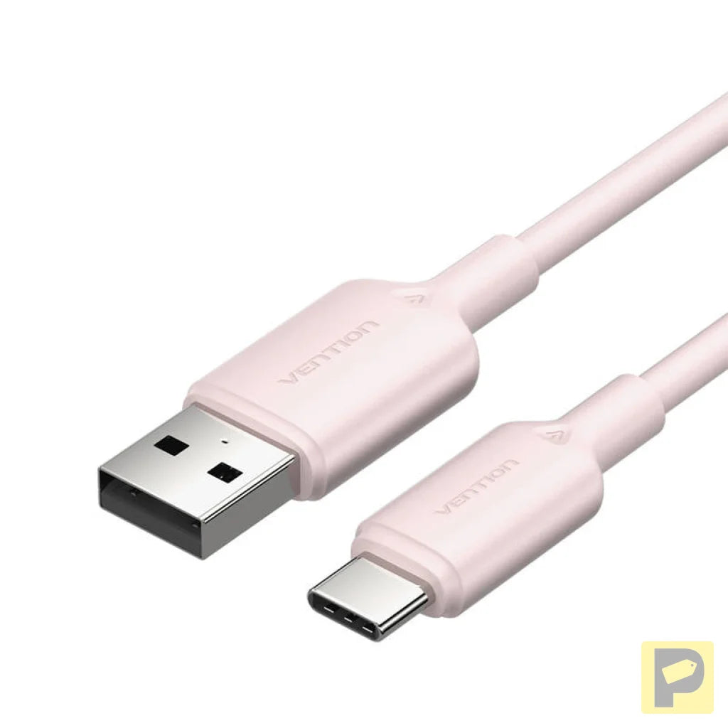 USB 2.0 A to USB-C 3A cable Vention CTQPF 1M (pink)