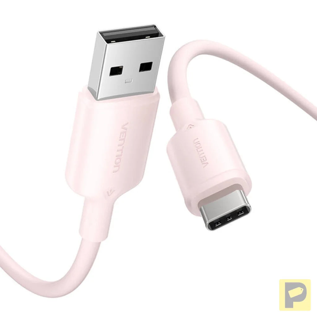 USB 2.0 A to USB-C 3A cable Vention CTQPH 2M (pink)