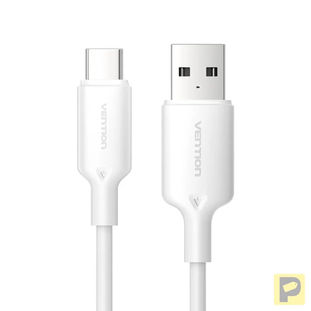 USB 2.0 A to USB-C 3A cable Vention CTQWH 2M (white)