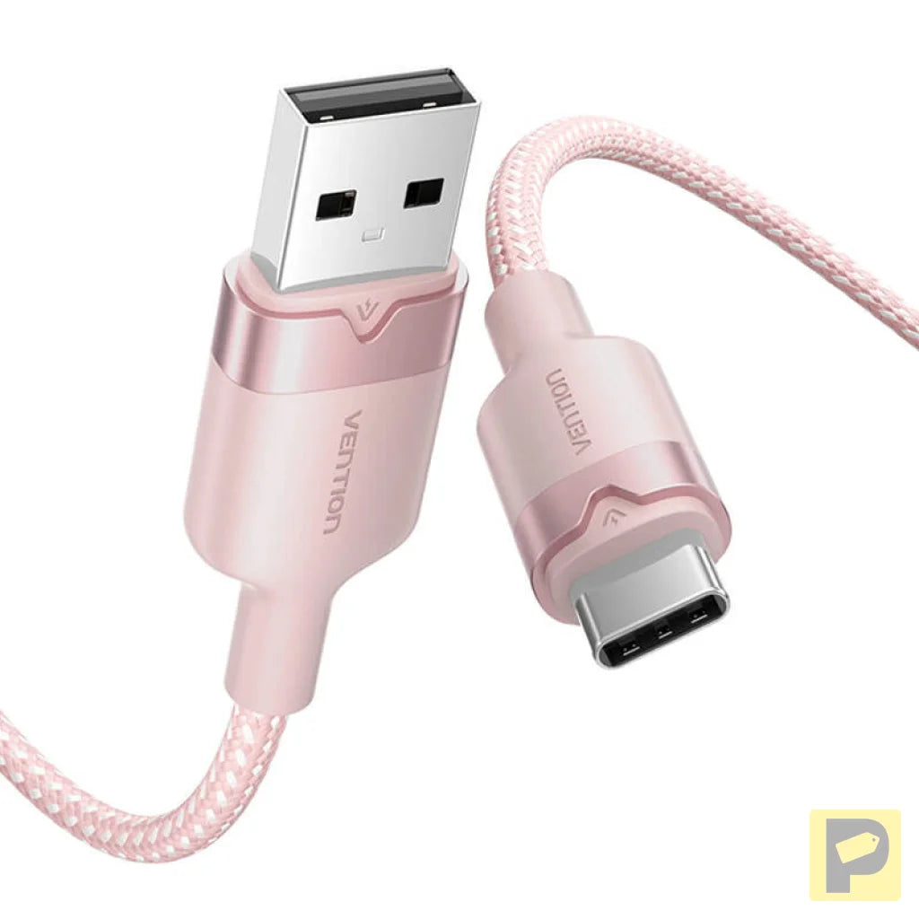 USB 2.0 A to USB-C 3A Vention CTNPF 1M cable (pink)