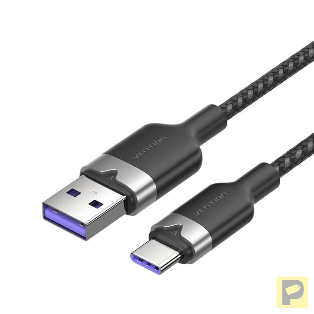 USB 2.0 A to USB-C 6A Vention CTOBH 2M cable (black)