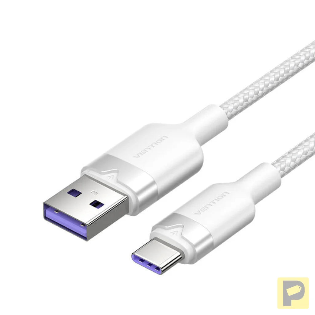 USB 2.0 A to USB-C 6A Vention CTOWF 1M cable (white)