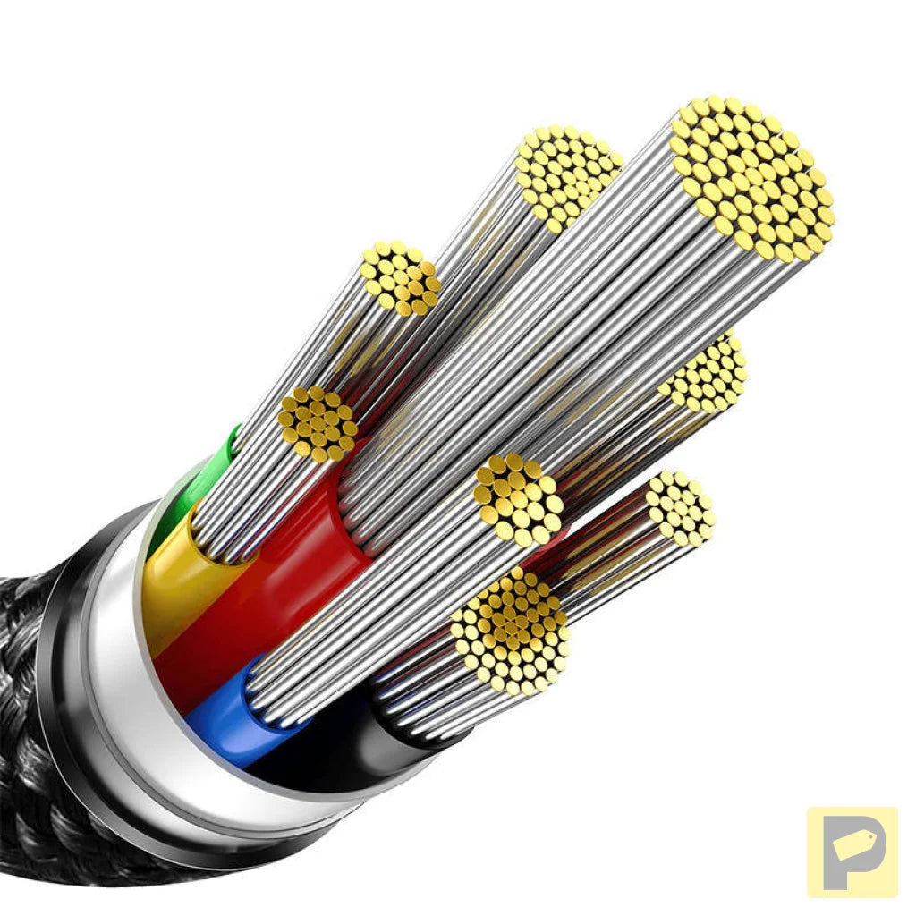 USB-C to USB-C cable Baseus Tungsten Gold 240W 3m (black)