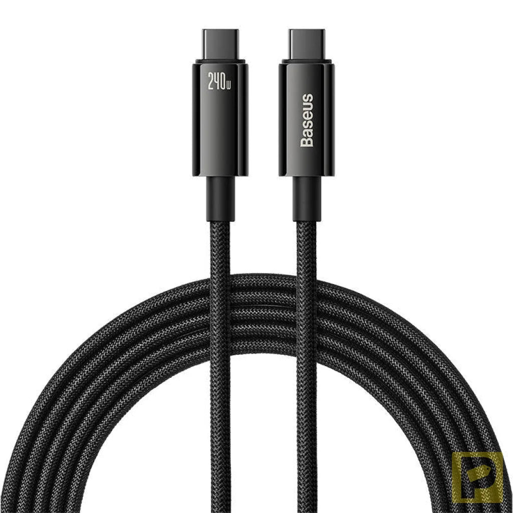 USB-C to USB-C cable Baseus Tungsten Gold 240W 3m (black)